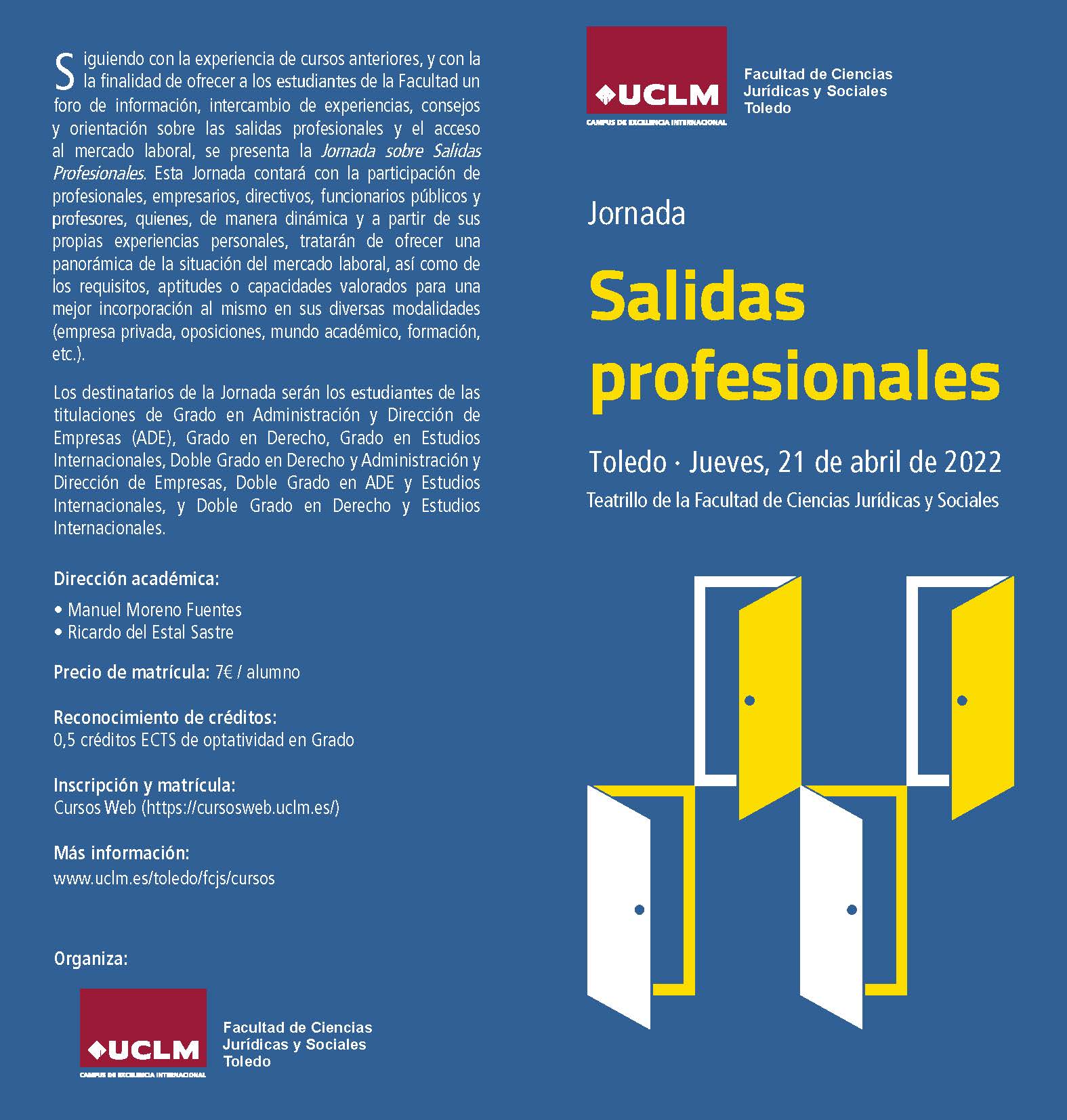 El Colegio de Mediadores de Seguros de Toledo aborda el “papel de los seguros como salida profesional” en la UCLM